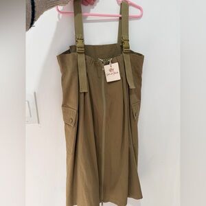 Khaki Overalls with Adjustable Straps